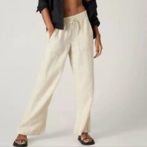 Athleta Retreat Wide Leg Linen Pants Size 10